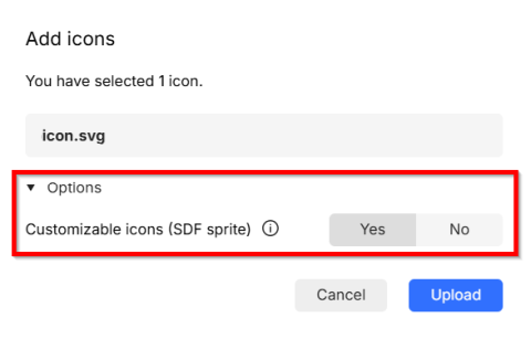 Turn off customizability for vector icons