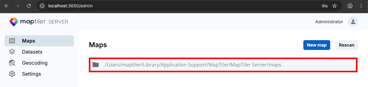 Where to find your MapTiler Server's working directory
