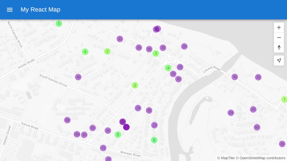 GeoJSON React JS choropleth maps of points